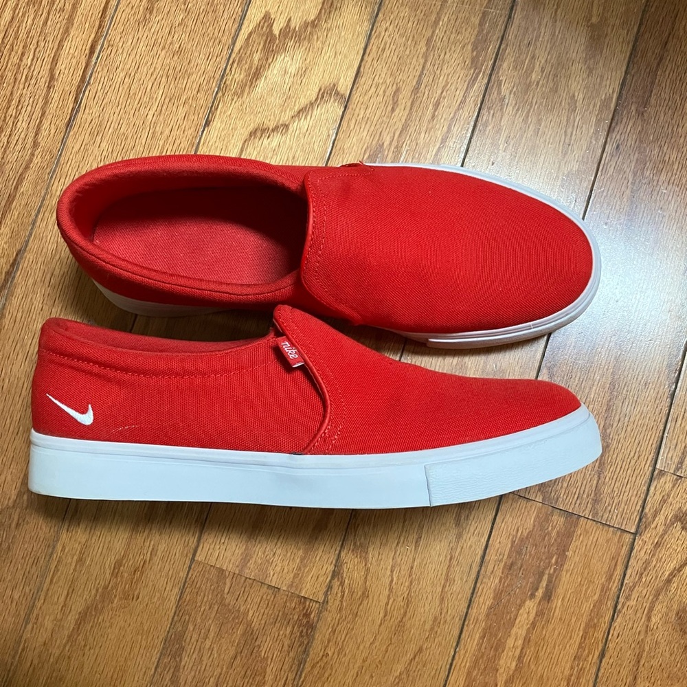 Nike Men's Red Canvas Slip-On Sneakers